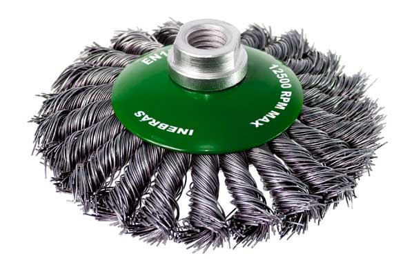 Braided wire conical brush
